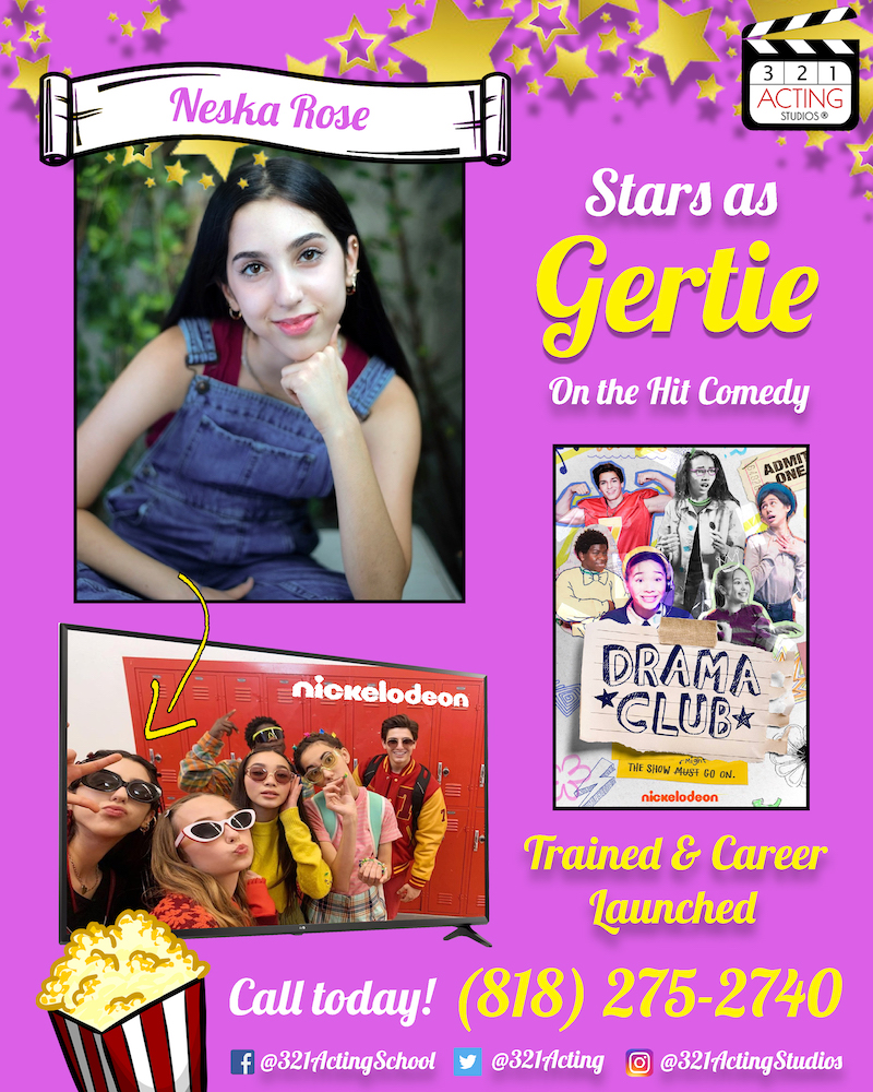 Neska Rose Stars as Gertie on the hit comedy Drama Club