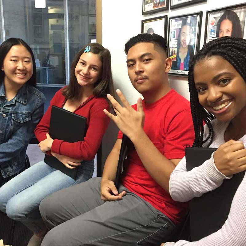 Teens in 3-2-1 Lobby at Acting Class in Los Angeles