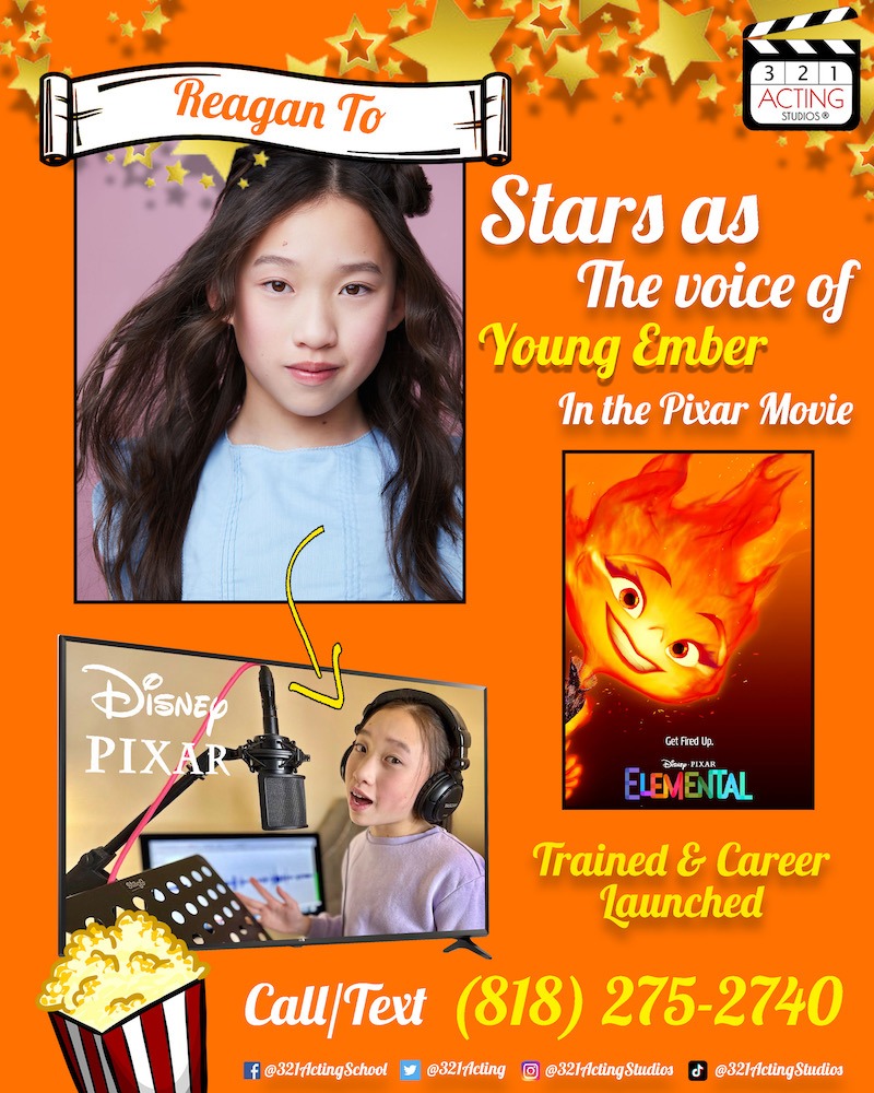 Reagan To Stars as the voice of Young Ember in the Pixar Movie Elemental